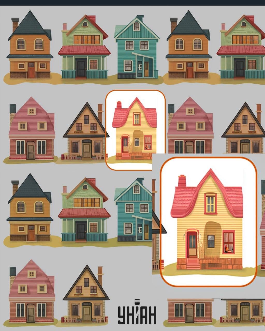 Vieno iš namų lange buvo gaidys / Moje koliažas