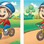 IQ testas: raskite 4 skirtumus dviračiu važiuojančio berniuko paveikslėlyje per 12 sekundžių IQ testas: raskite 4 skirtumus dviračiu važiuojančio berniuko paveikslėlyje per