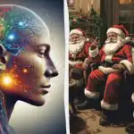 Moterį tarp Kalėdų Senelių reikia rasti per 5 sekundes: greitas
