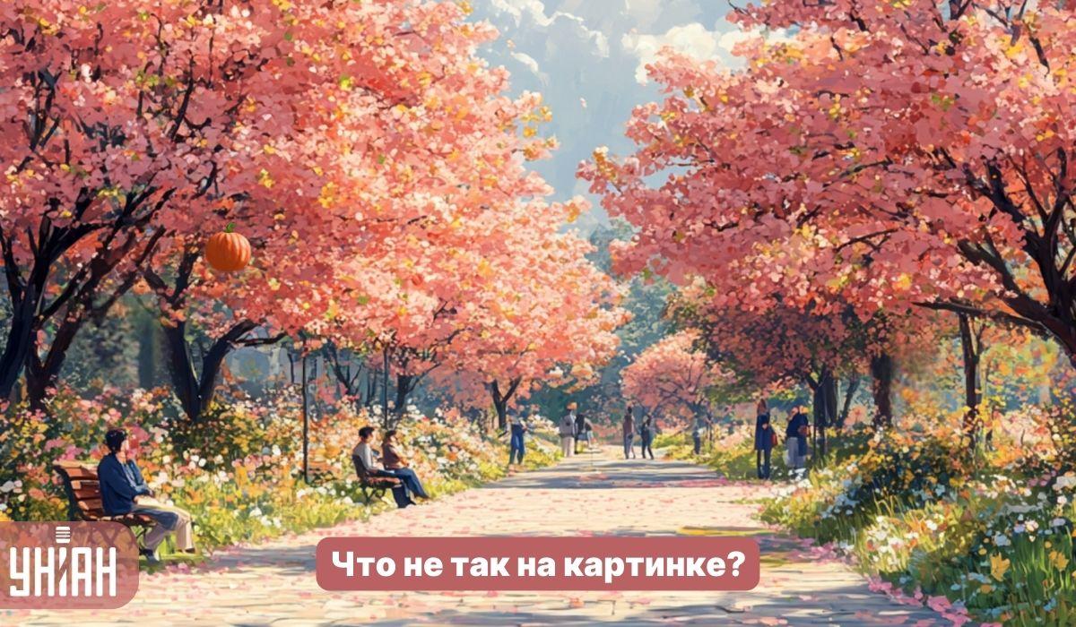 Parke su sakuromis per 5 sekundes reikia rasti keistą klaidą: paprastas IQ testas